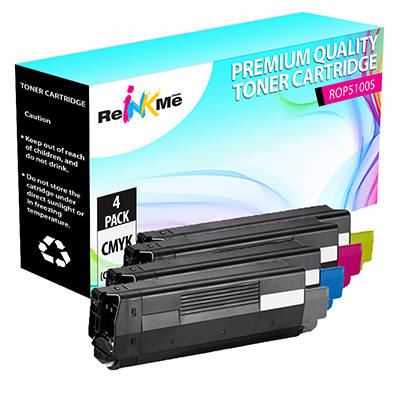 Okidata C5100N Black & Color 4-Pack Compatible Toner Cartridge Set